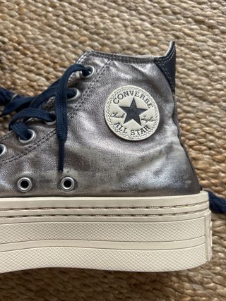 Converse Doble Suela Talla 37 Plata