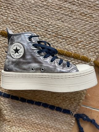 Converse Doble Suela Talla 37 Plata
