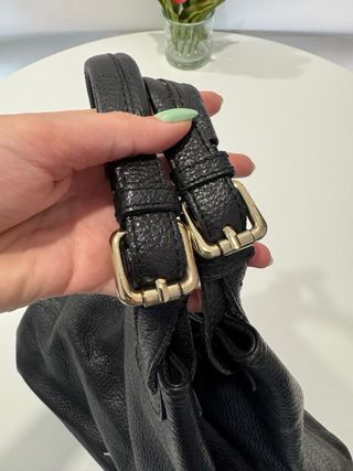 Bolso de Hombro Negro en Piel Auténtica