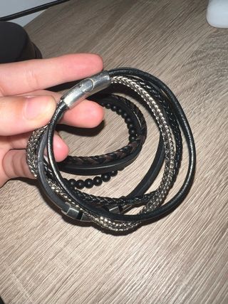 2 pulseras de cuero para hombres
