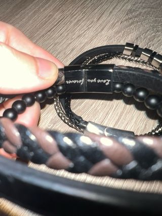 2 pulseras de cuero para hombres
