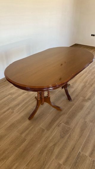 Mesa de comedor extensible de madera