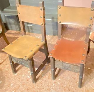 Sillas de madera con piel prwcio por unidad