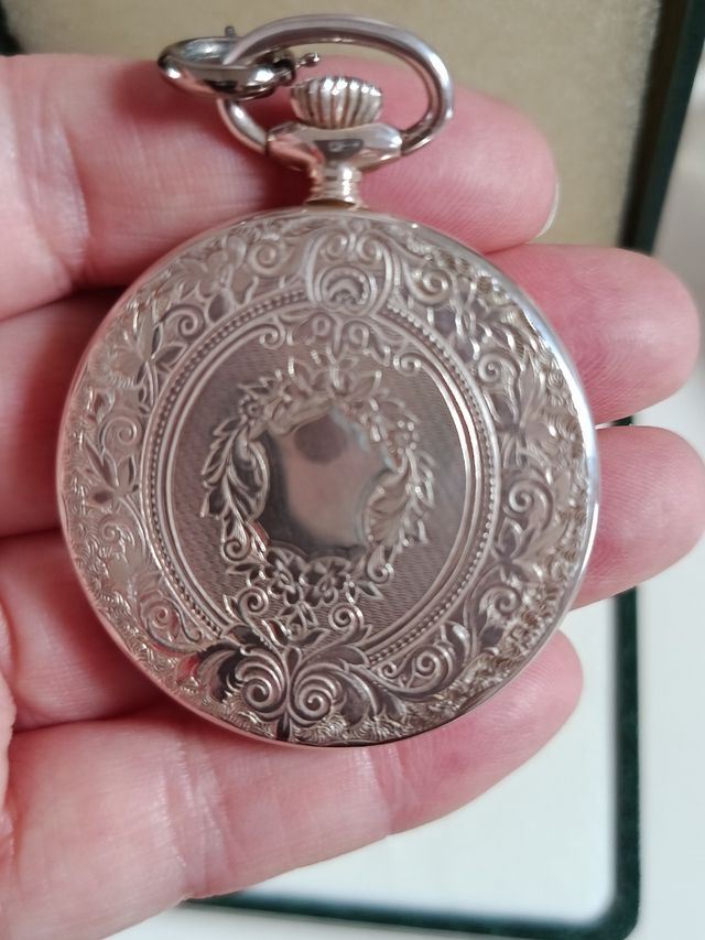 Reloj de Bolsillo Olten plata de y Cadena plata