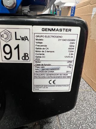 Generador Eléctrico Genmaster GG950