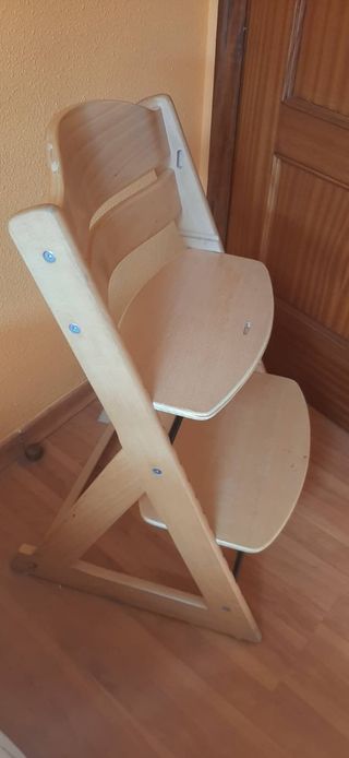 Trona de madera para bebé y niño