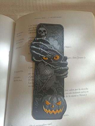 Marcapáginas Halloween 3D Calabaza Calavera