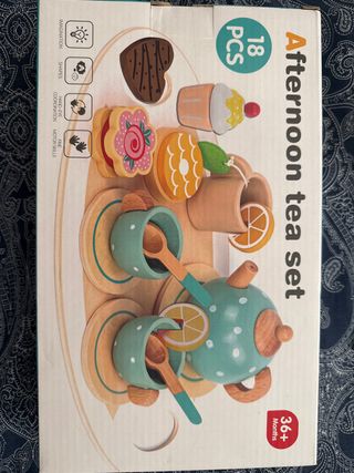 Set de té de madera 18 piezas