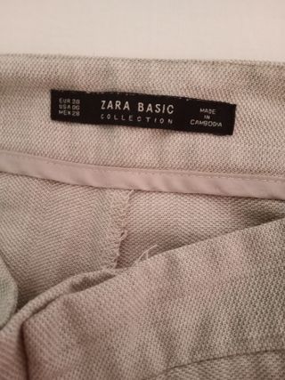Pantalones Zara Mujer Beige