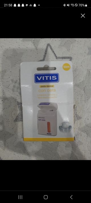 2 Cajas Seda Dental Vitis con Cera 50m