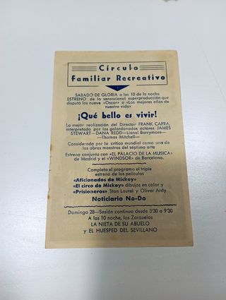 Cine: Carteles Programas de mano cine años 40/50