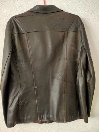 Cazadora de cuero vintage marrón