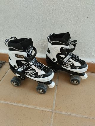 Patines 4 Ruedas Niños Talla 32-36 con Luces