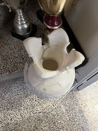 Jarrón Decorativo Mármol Blanco Tallado