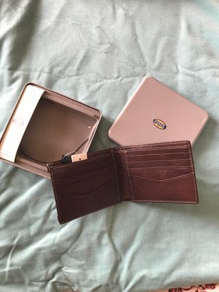 Cartera Fossil Marrón Cuero Genuino