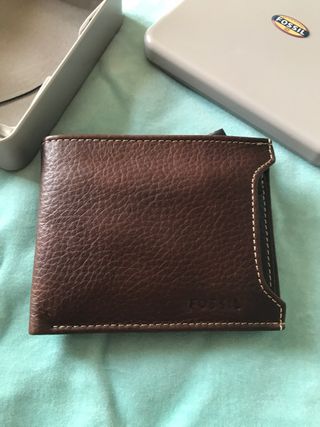 Cartera Fossil Marrón Cuero Genuino