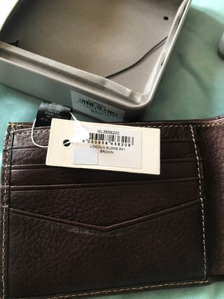 Cartera Fossil Marrón Cuero Genuino