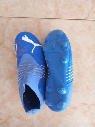 Zapatillas de fútbol Puma niño azul