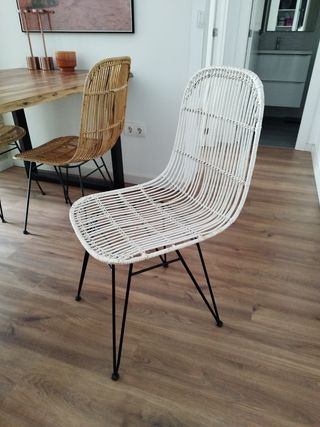 4 Sillas Ratán y Hierro