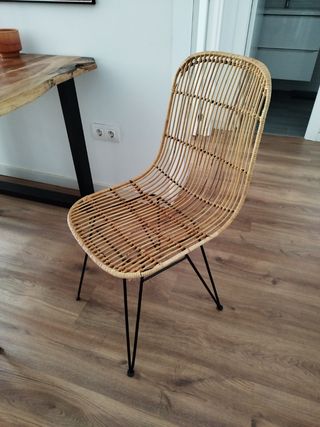 4 Sillas Ratán y Hierro