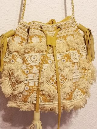 Bolso Boho Mostaza y Beige