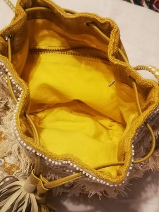 Bolso Boho Mostaza y Beige