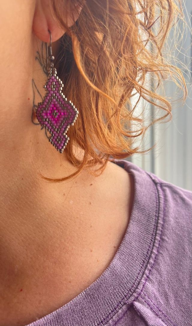 Pendientes hechos a mano con Delicas Miyuki