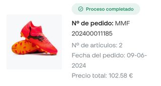 Botas Fútbol Puma Alta Gama Rojas 37,5