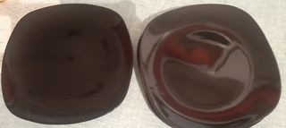 N. 4 Piatti quadrati in ceramica nero