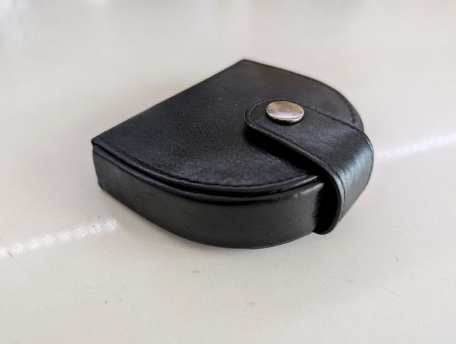 Portamonete vera pelle nero Special-Edition