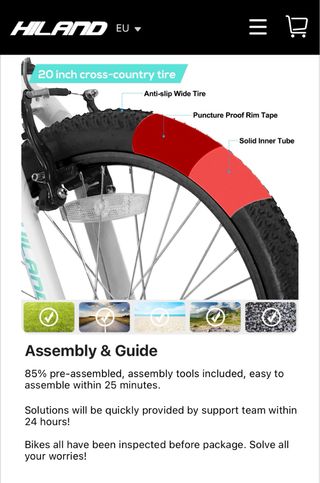 Bicicleta HILAND Azul 20’ como NUEVA