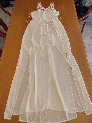 Vestido largo beige 