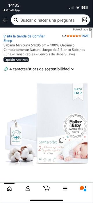 3 Sábanas Bajeras Algodón mini cuna 85x50