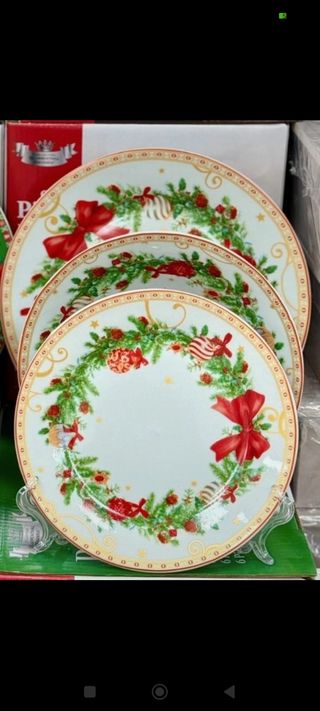 Servizio Piatti Natale 18 Pezzi Porcellana