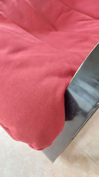 Sillón Ikea Butaca Mecedora Roja y Negra Tela Pana