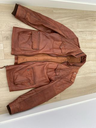 Cazadora Piel Hombre Marrón