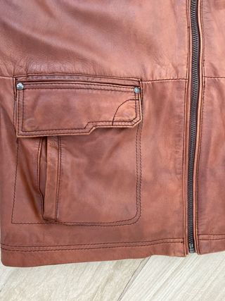 Cazadora Piel Hombre Marrón