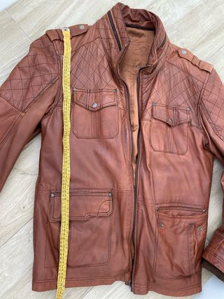 Cazadora Piel Hombre Marrón
