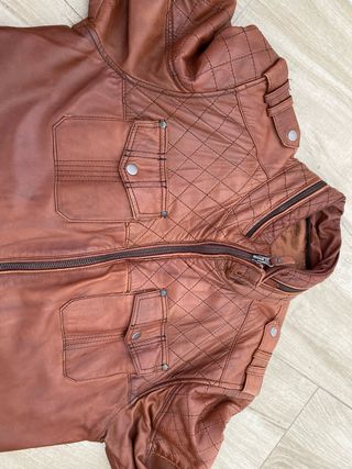 Cazadora Piel Hombre Marrón