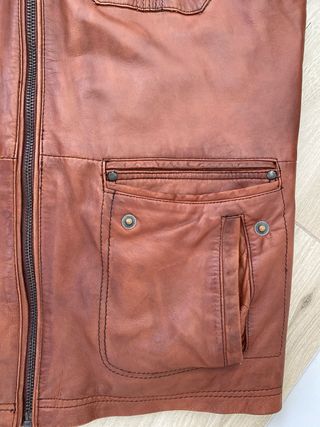 Cazadora Piel Hombre Marrón