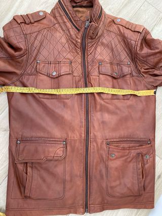 Cazadora Piel Hombre Marrón