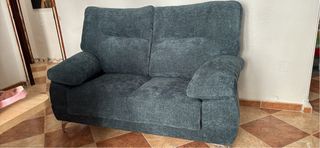 Sillón reclinable azul y gris