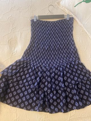 Vestido Stradivarius palabra de honor estampado