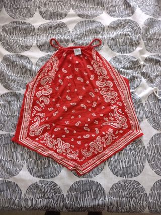 Blusa Zara Roja Estampada
