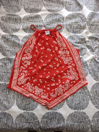 Blusa Zara Roja Estampada