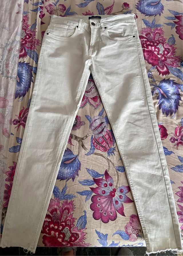 Zara Jeans Beige Claro Hombre Ajustados