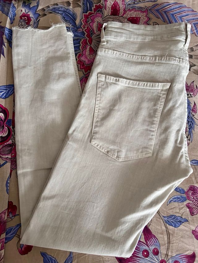 Zara Jeans Beige Claro Hombre Ajustados