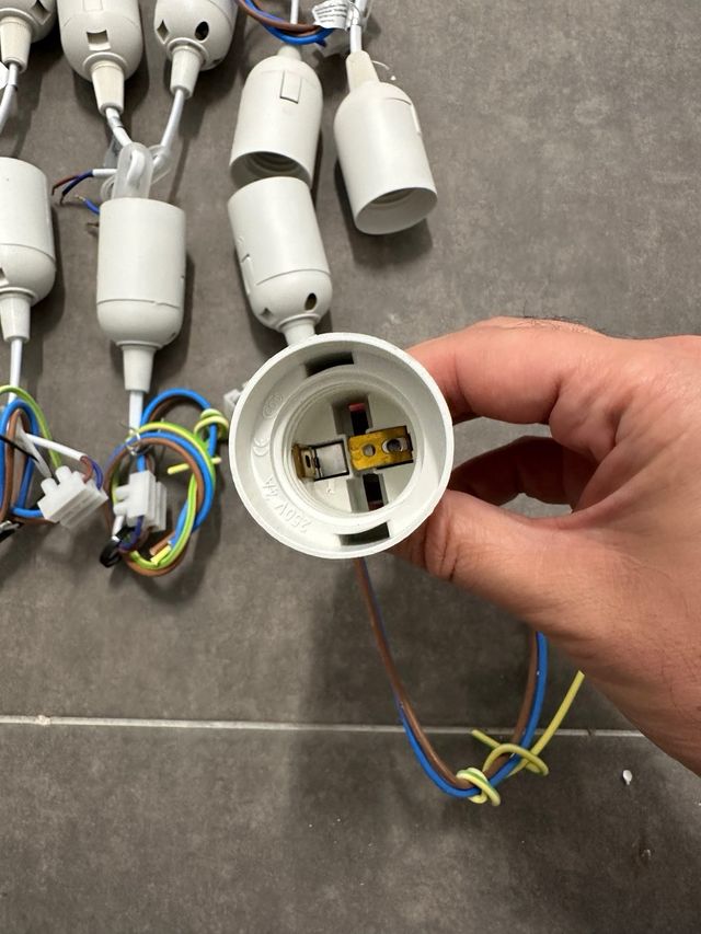 9 Casquillos Portalámparas E27