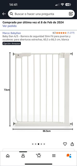 dos Barreras de Seguridad Baby Dan Slim Fit Blanca