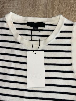 Top Rayas Zara Blanco y Negro